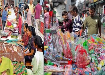 होली के पर्व पर बाजार में उमड़ी भीड़, पिचकारी, मुखौटा‚ रंग और गुलाल‚ की जमकर बिक्री
