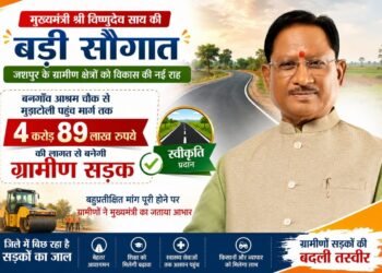 मुख्यमंत्री श्री विष्णुदेव साय की बड़ी सौगात: बनगाँव आश्रम चौक से मुड़ाटोली तक बनेगी 4.89 करोड़ रुपये की सड़क